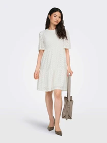 Платья JDY CARLA CATHINKA S/S DRESS модель 15254680_Cloud Dancer Фото