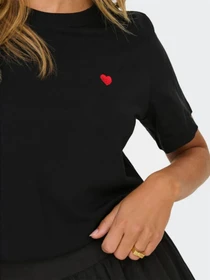 Футболки і поло JDY PISA S/S PRINT TOP модель 15298612_Black BITTERSWEET HEART Фото