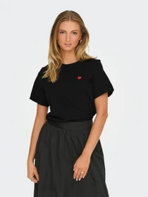 Футболки и поло JDY PISA S/S PRINT TOP модель 15298612_Black BITTERSWEET HEART Фото