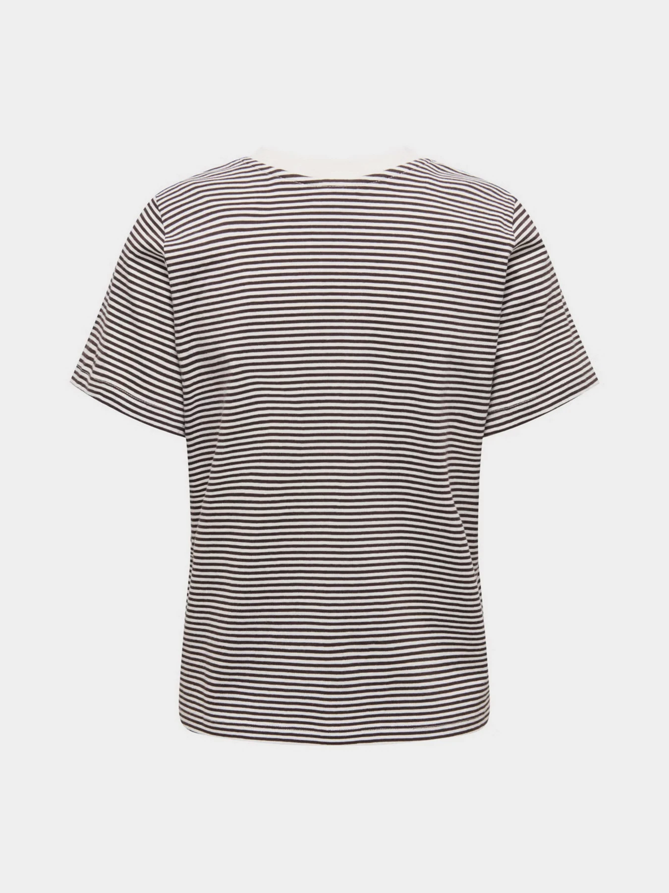 Футболки и поло JDY PISA S/S PRINT TOP модель 15298612_Cloud Dancer NEW STRIPE CH Фото