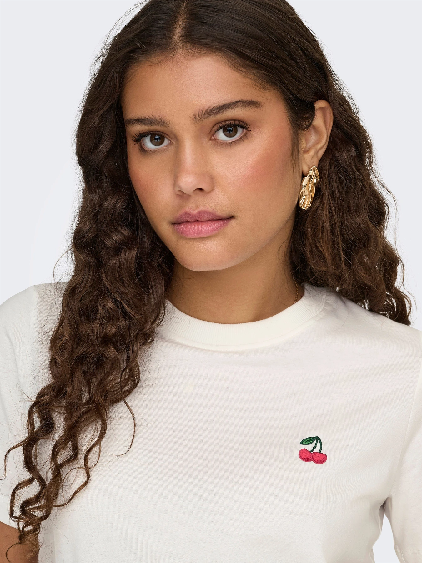 Футболки і поло JDY PISA S/S PRINT TOP модель 15298612_Cloud Dancer CHERRY Фото