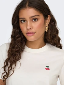 Футболки і поло JDY PISA S/S PRINT TOP модель 15298612_Cloud Dancer CHERRY Фото
