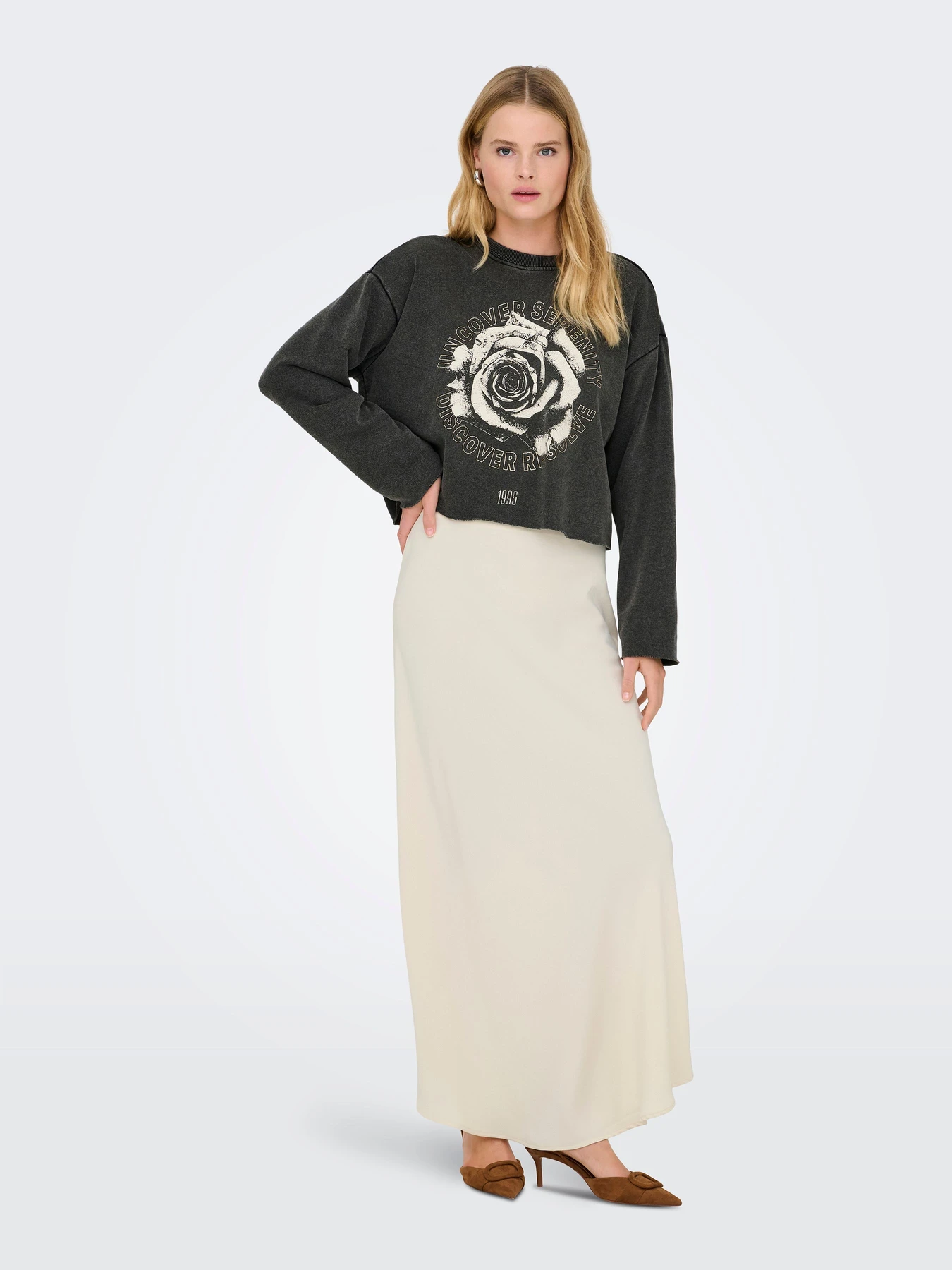 Юбки JDY AYA MW MAXI SKIRT модель 15359598_Whitecap Gray Фото
