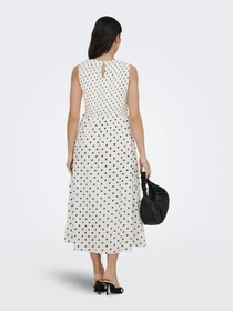 Платья JDY DIEGO S/L SMOCK MIDI DRESS модель 15373074_Cloud Dancer BLACK DOT Фото