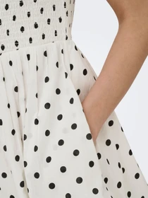 Платья JDY DIEGO S/L SMOCK MIDI DRESS модель 15373074_Cloud Dancer BLACK DOT Фото