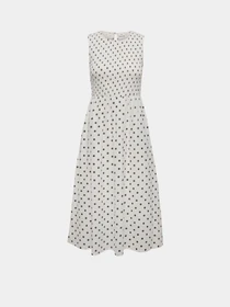 Платья JDY DIEGO S/L SMOCK MIDI DRESS модель 15373074_Cloud Dancer BLACK DOT Фото