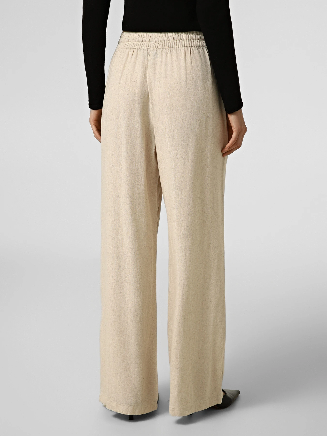 Брюки JDY SAY HW LINEN WIDE PANT модель 15318361_Oatmeal MELANGE Брюки JDY SAY HW LINEN WIDE PANT модель 15318361_Oatmeal MELANGE Фото