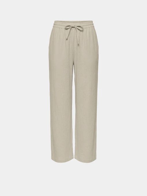 Штани JDY SAY HW LINEN WIDE PANT модель 15318361_Oatmeal MELANGE Фото