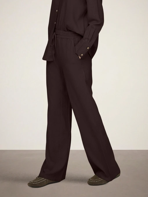 Штани JDY SAY HW LINEN WIDE PANT модель 15318361_Chocolate Torte Фото
