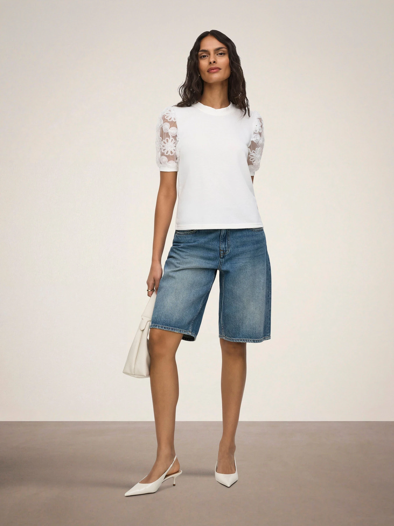 Шорты JDY LINA MW BERMUDA SHORTS DNM модель 15370643_Medium Blue Denim Фото