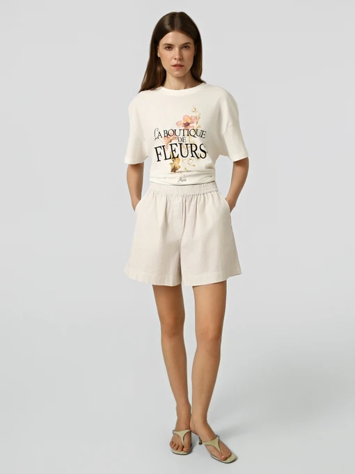 Бавовняна Жіноча Футболка JDY NINNA LIFE S/S OVERSIZE PRINT фото 2