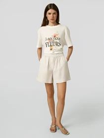 Футболки и поло JDY NINNA LIFE S/S OVERSIZE PRINT модель 15372178_Cloud Dancer BOUTIQUE Фото