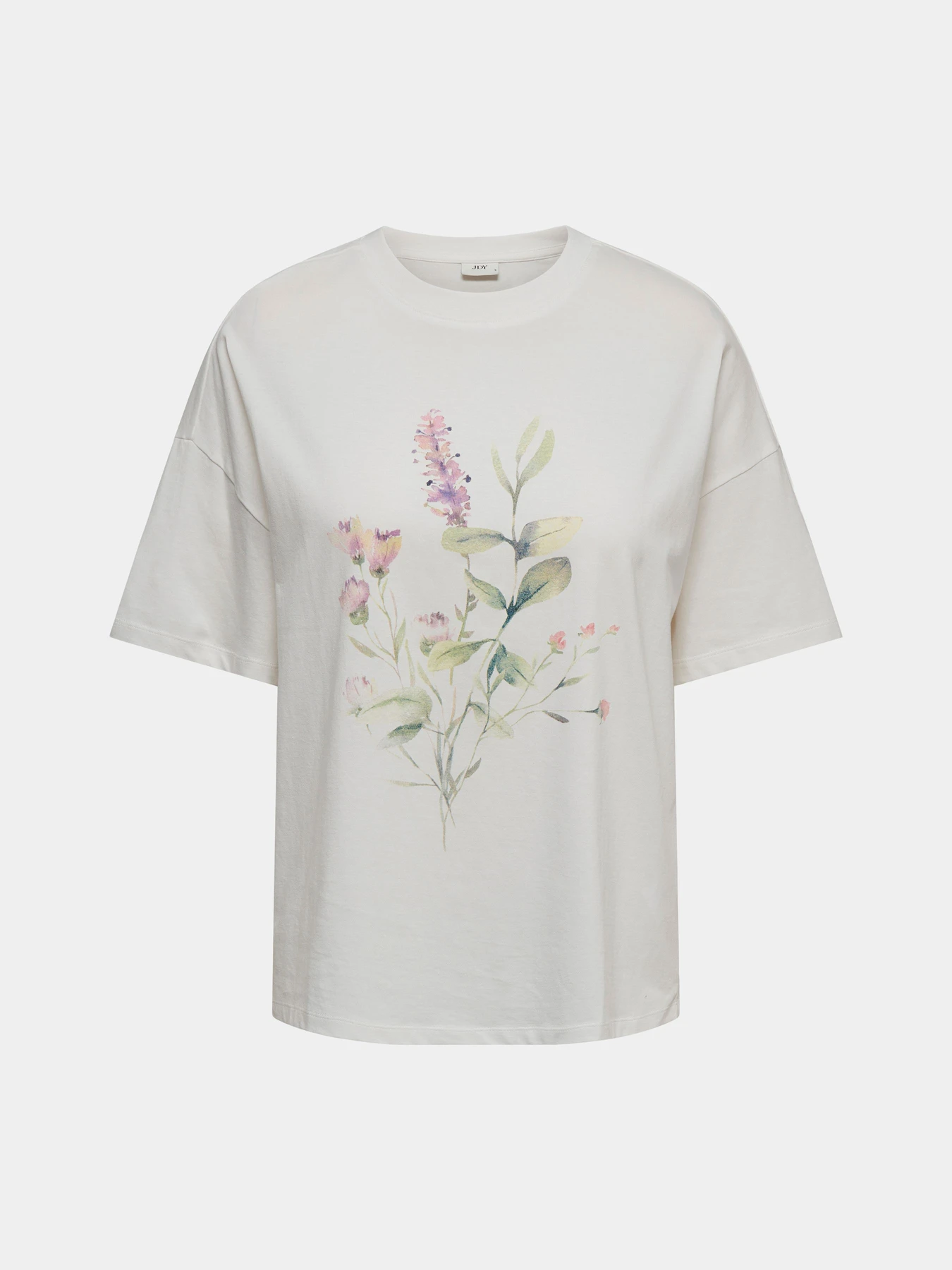 Футболки и поло JDY NINNA LIFE S/S OVERSIZE PRINT модель 15372178_Cloud Dancer ART FLEUR Футболки и поло JDY NINNA LIFE S/S OVERSIZE PRINT модель 15372178_Cloud Dancer ART FLEUR Фото