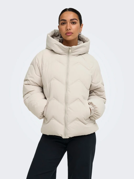 Куртки та дублянки JDY POWER SHORT HOOD PUFFER OTW модель 15376541_Silver Lining Фото