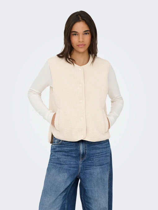 Куртки та дублянки JDY SIMINA TEDDY WAISTCOAT OTW модель 15364610_Pumice Stone Фото