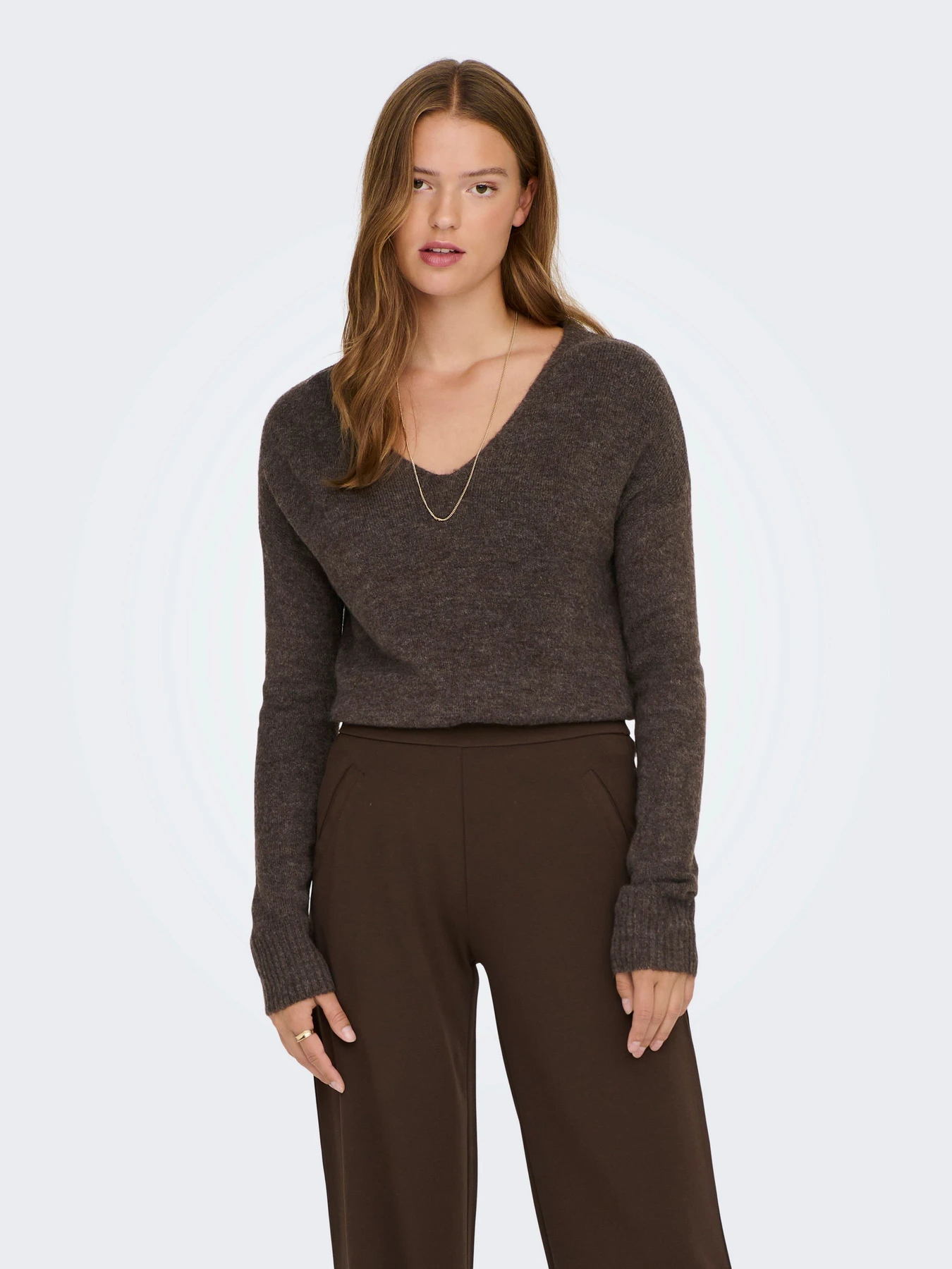 Свитры и кардиганы JDY ELANORA L/S V-NECK PULLO. KNT модель 15207823_Bracken MELANGE Свитры и кардиганы JDY ELANORA L/S V-NECK PULLO. KNT модель 15207823_Bracken MELANGE Фото