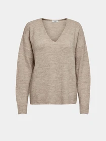 Свитры и кардиганы JDY ELANORA L/S V-NECK PULLO. KNT модель 15207823_Oatmeal MELANGE Фото