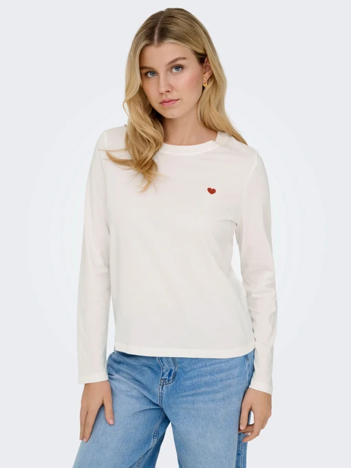 Худи и свитшоты JDY PISA L/S PRINT TOP JRS DIA модель 15359938_Cloud Dancer BITTERSWEET H Фото
