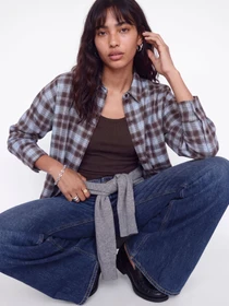 Сорочки JJXX JAMIE CHECK FLANNEL LS SHIRT модель 12288554_Skyway CARAFE Фото