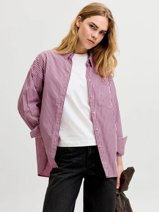 Сорочки JJXX JAMIE LS RELAXED POPLIN SHIRT модель 12200353_Orchid Smoke DEMITASSE Фото