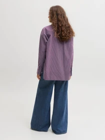 Рубашки JJXX JAMIE LS RELAXED POPLIN SHIRT модель 12200353_Winetasting MARINE BLUE AN Фото