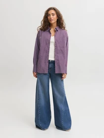 Рубашки JJXX JAMIE LS RELAXED POPLIN SHIRT модель 12200353_Winetasting MARINE BLUE AN Фото