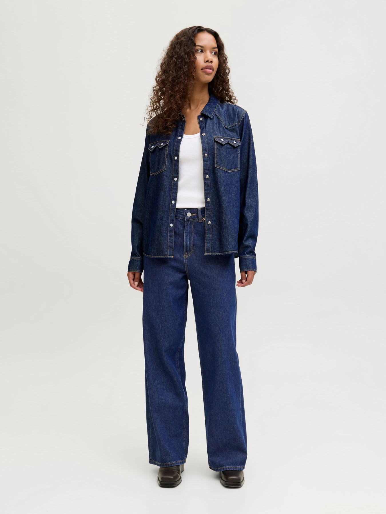Джинси JJXX TOKYO WIDE HW модель 12203894_Dark Blue Denim Фото