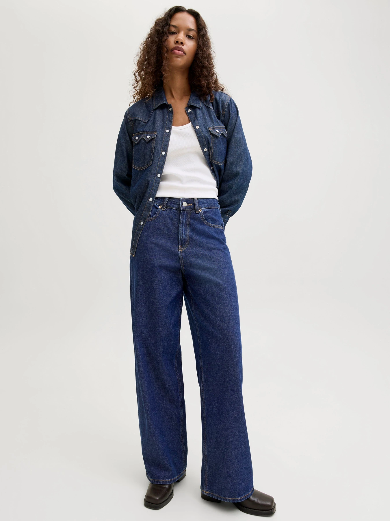 Джинси JJXX TOKYO WIDE HW модель 12203894_Dark Blue Denim Фото