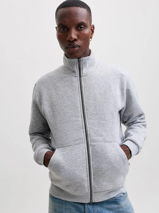 Худі та світшоти JACK & JONES BRADLEY SWEAT ZIP модель 12298690_Light Grey Melange Фото