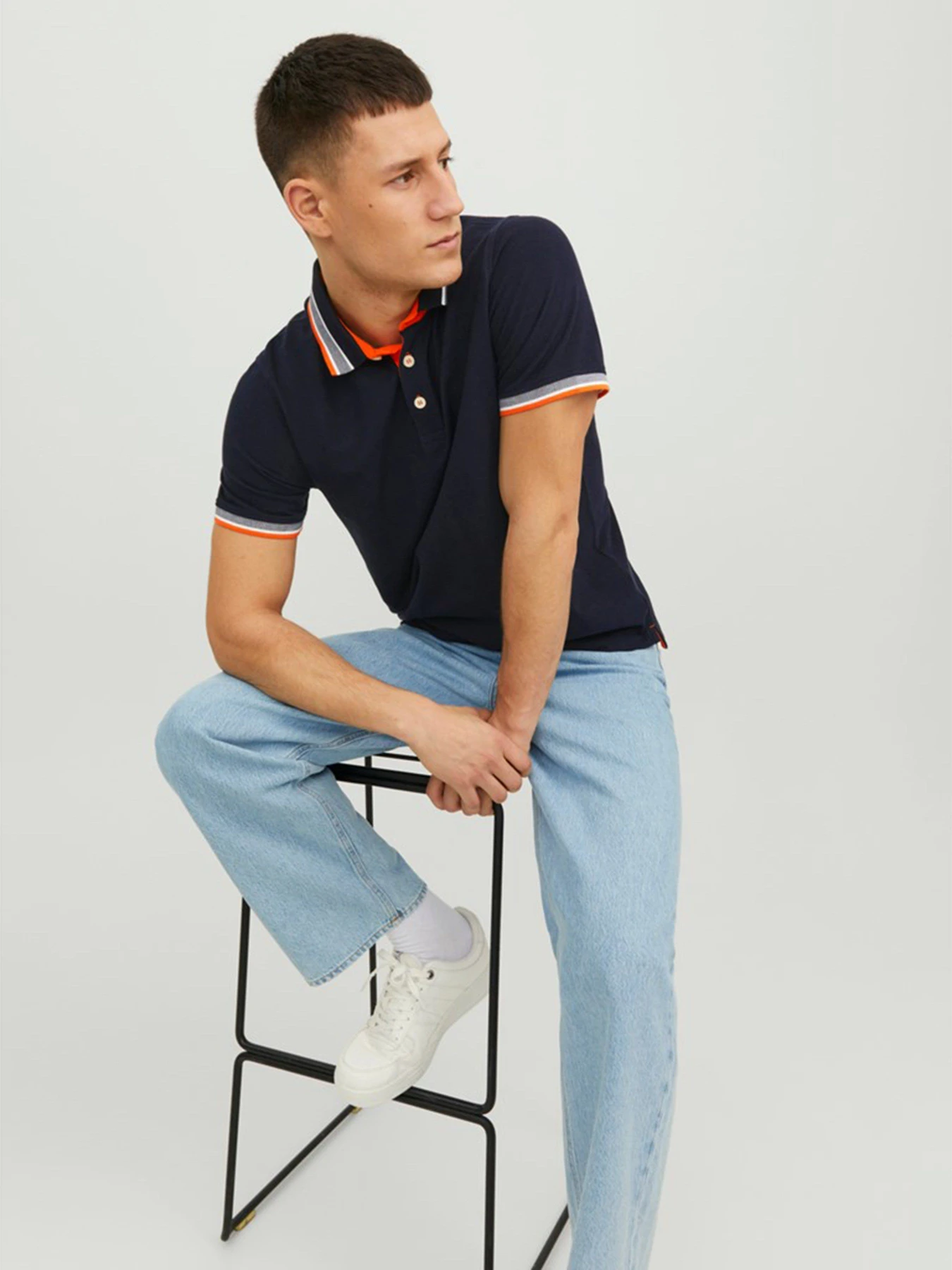 Футболки и поло JACK & JONES модель 12136668_Black Navy Футболки и поло JACK & JONES модель 12136668_Black Navy Фото