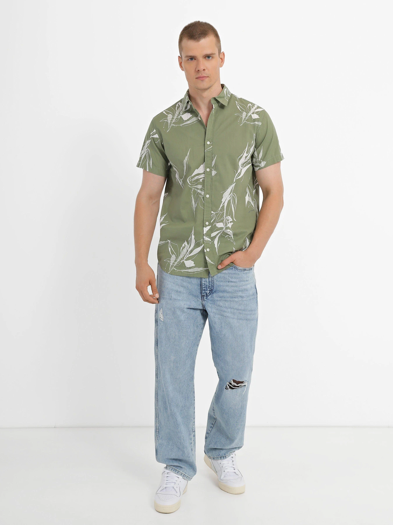 Сорочки JACK & JONES модель 12227680_Oil Green Сорочки JACK & JONES модель 12227680_Oil Green Фото
