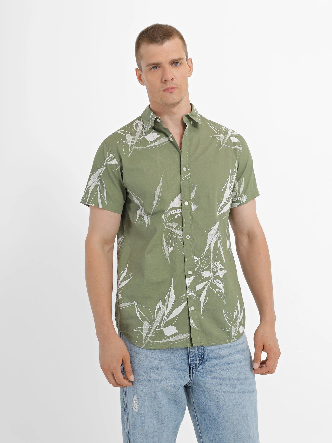 Сорочки JACK & JONES модель 12227680_Oil Green Сорочки JACK & JONES модель 12227680_Oil Green Фото