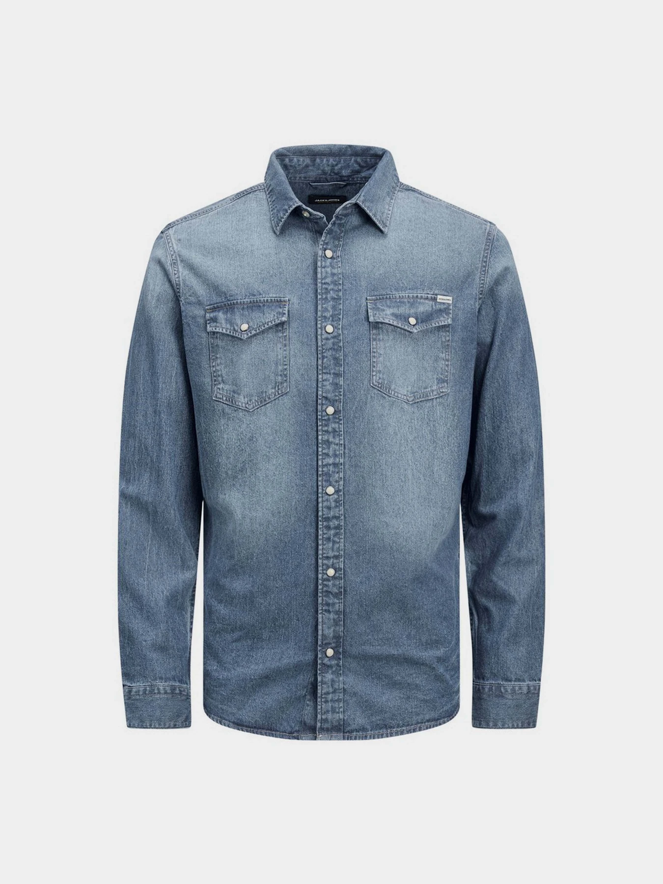 Рубашки JACK & JONES модель 12138115_Medium Blue Denim Фото