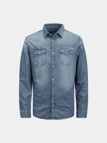 Рубашки JACK & JONES модель 12138115_Medium Blue Denim Фото