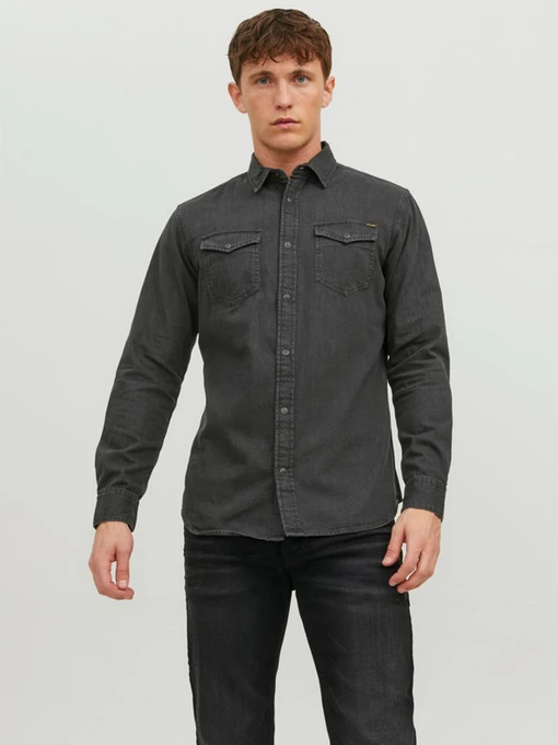 Сорочки JACK & JONES модель 12138115_Black Denim Фото