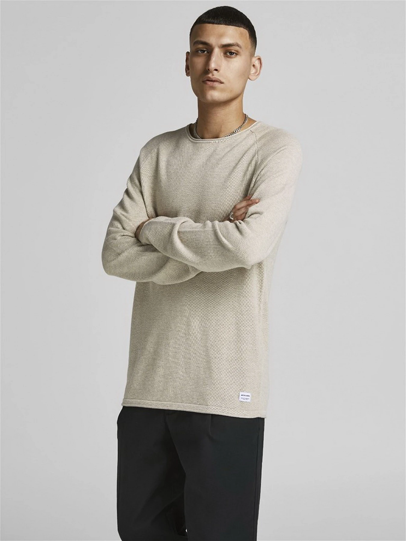 Свитры и кардиганы JACK & JONES модель 12157321_Oatmeal Свитры и кардиганы JACK & JONES модель 12157321_Oatmeal Фото