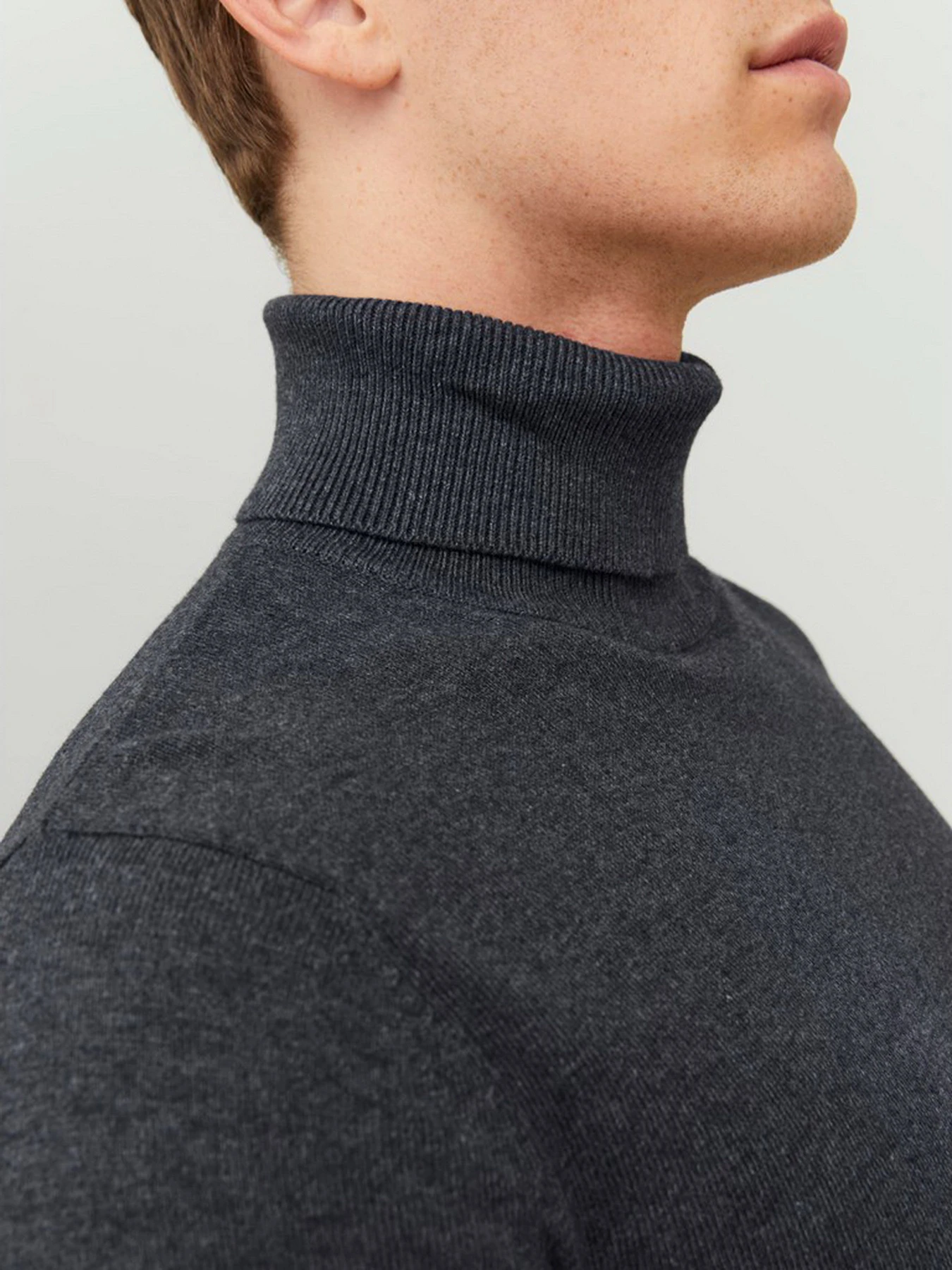 Свитры и кардиганы JACK & JONES EMIL KNIT ROLL NECK модель 12157417_Dark Grey Melange Фото