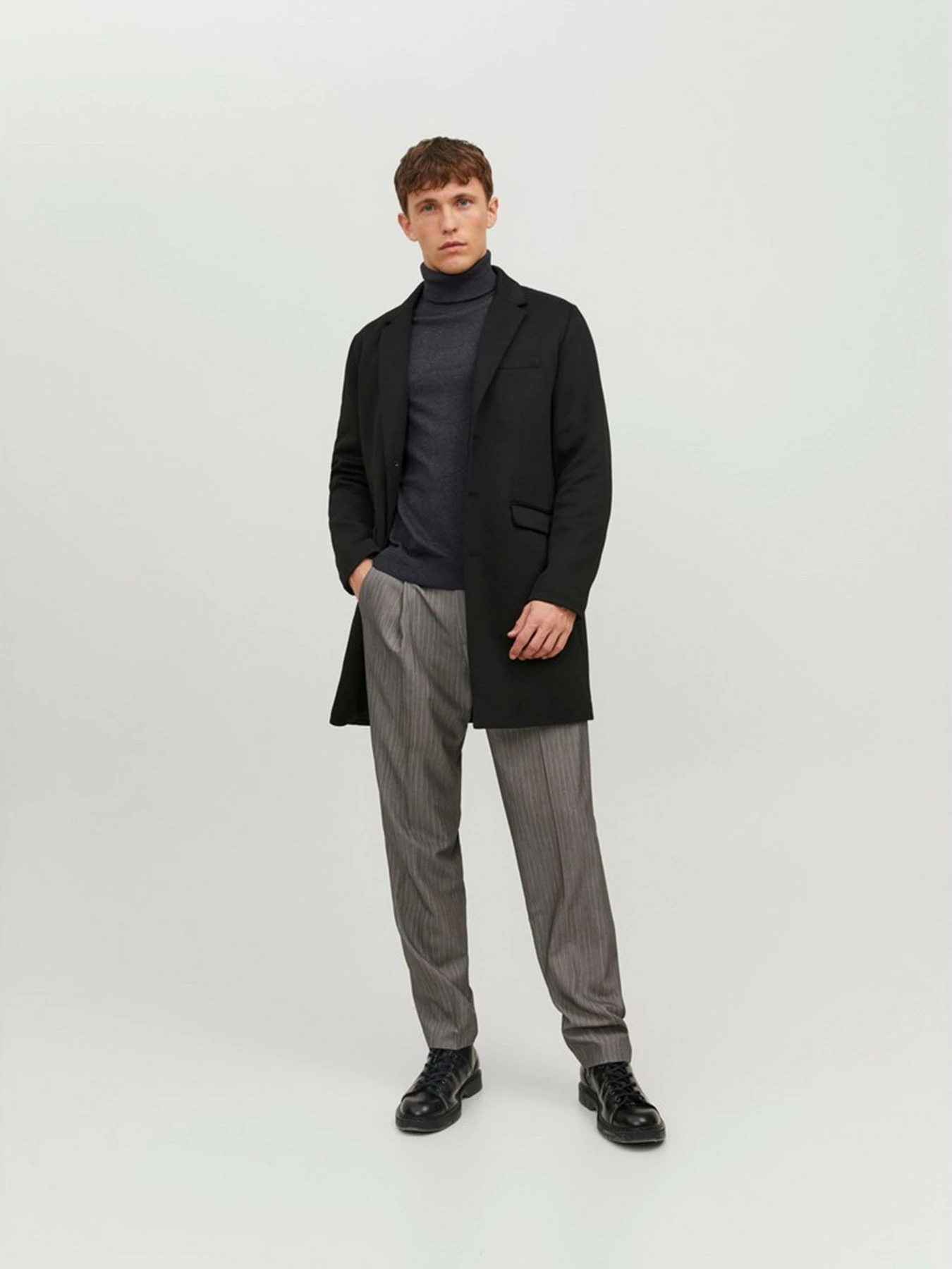 Свитры и кардиганы JACK & JONES EMIL KNIT ROLL NECK модель 12157417_Dark Grey Melange Фото