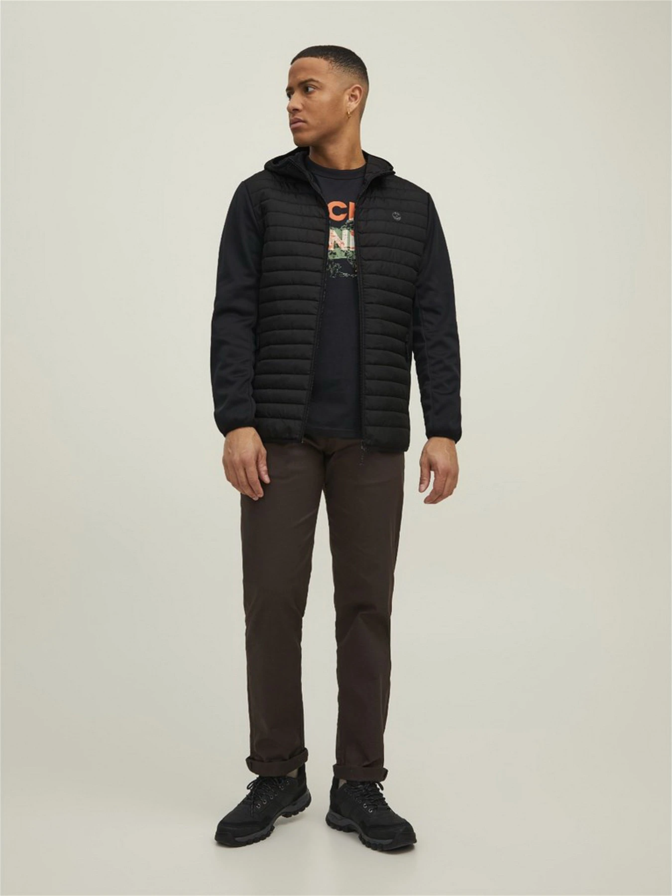 Куртки та дублянки JACK & JONES Multi Quilted модель 12182242_Black Фото