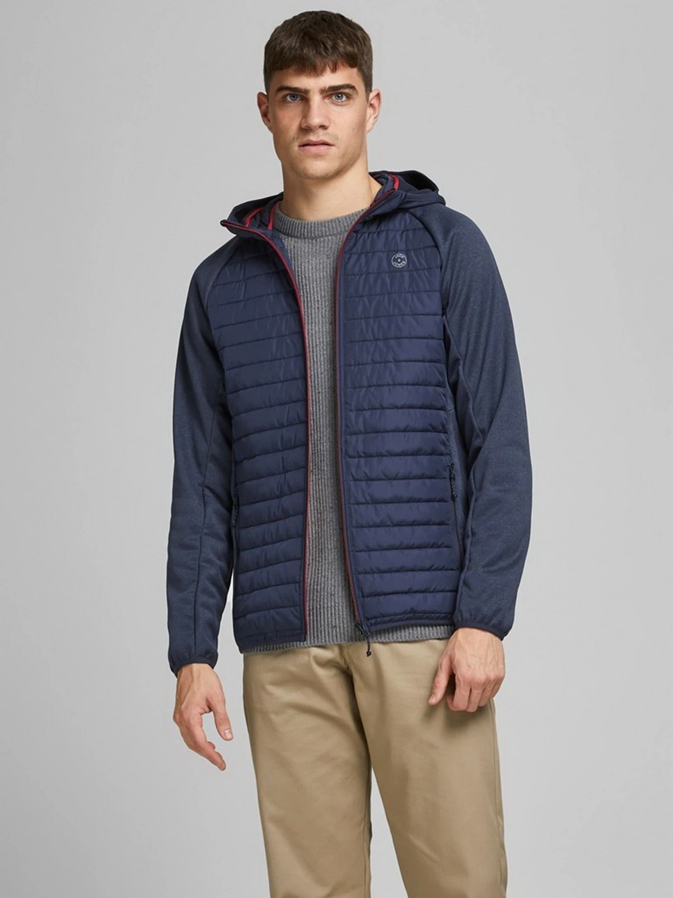 Куртки та дублянки JACK & JONES Multi Quilted модель 12182242_Navy Blazer Фото