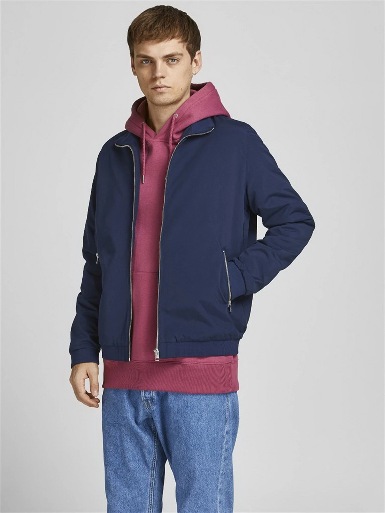 Куртки и дубленки JACK & JONES Jjerush Harrington модель 12204277_Navy Blazer Фото