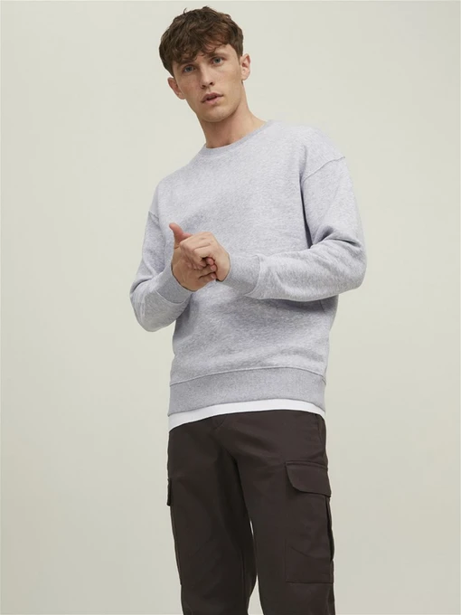 Худи и свитшоты JACK & JONES модель 12208182_Light Grey Melange Фото