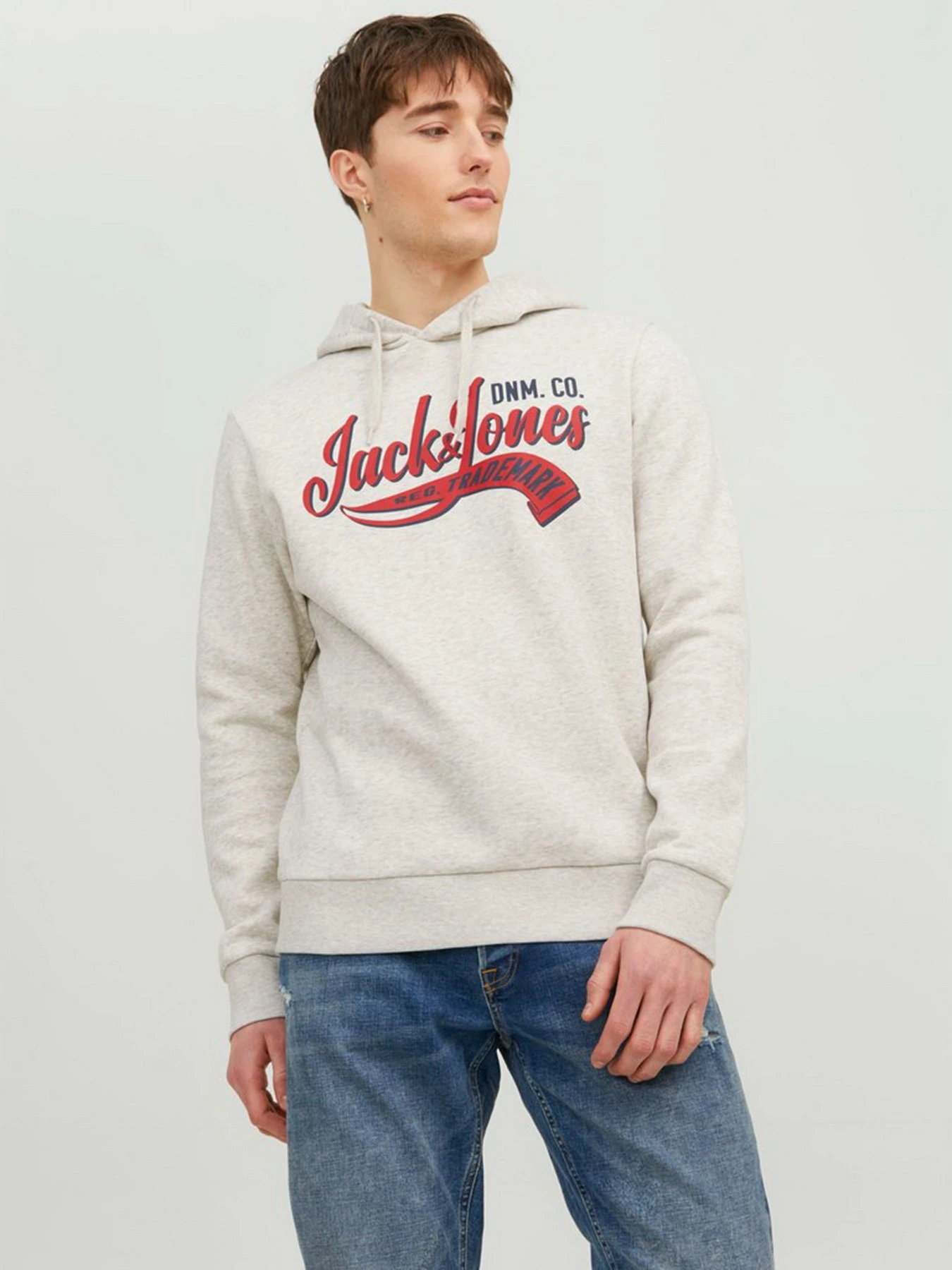 Худи и свитшоты JACK & JONES модель 12233597_White Melange Худи и свитшоты JACK & JONES модель 12233597_White Melange Фото