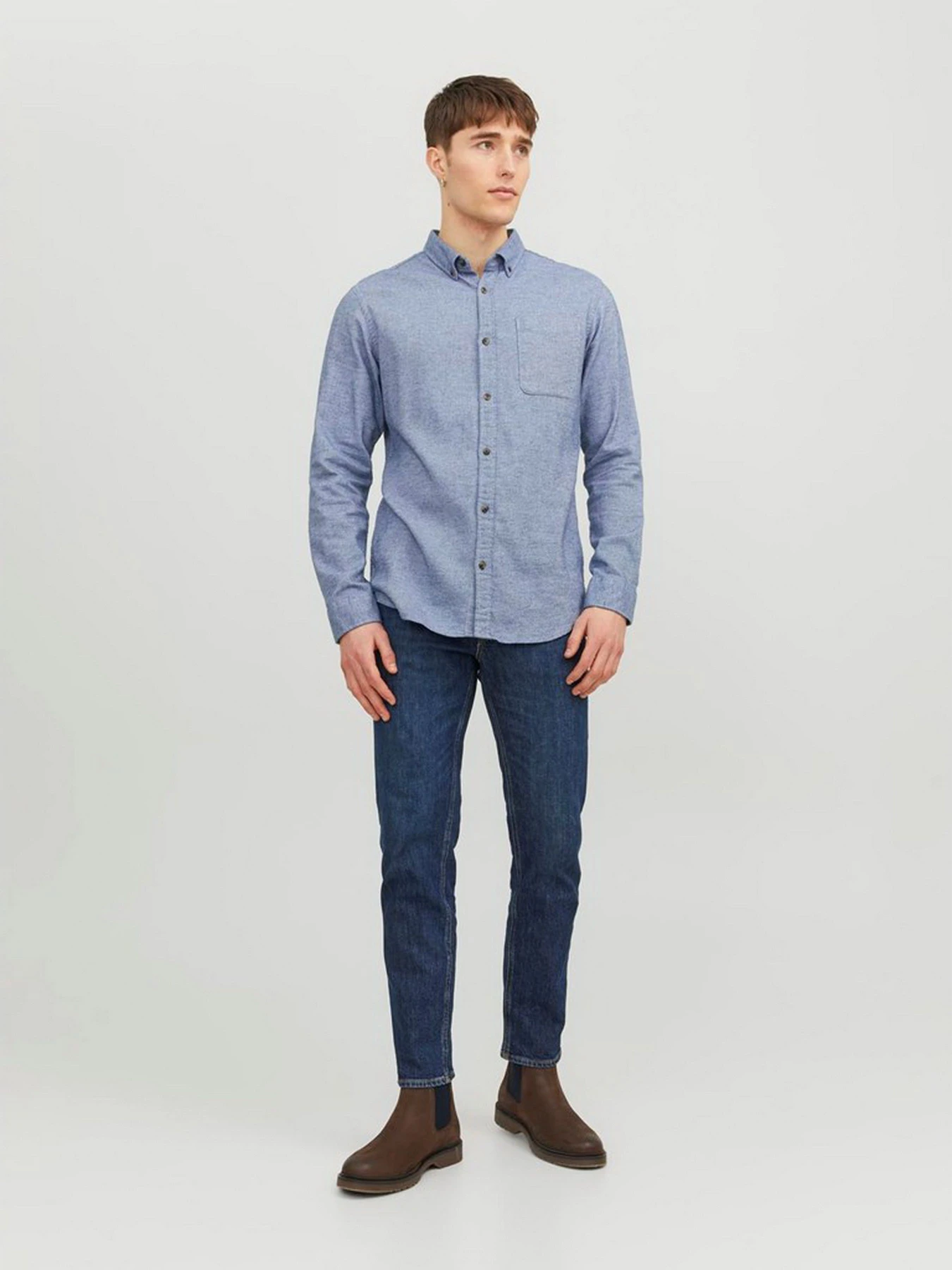 Рубашки JACK & JONES модель 12235974_Faded Denim Рубашки JACK & JONES модель 12235974_Faded Denim Фото