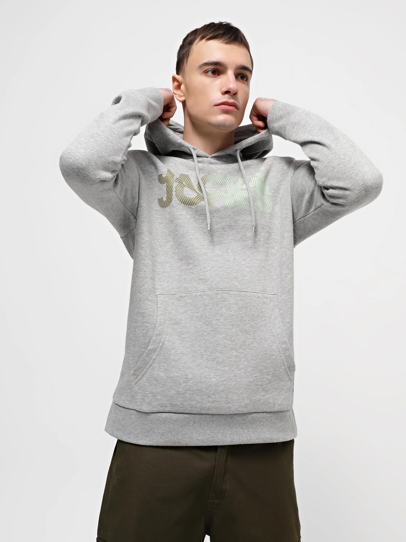 Худи и свитшоты JACK & JONES модель 12243927_Light Grey Melange Худи и свитшоты JACK & JONES модель 12243927_Light Grey Melange Фото