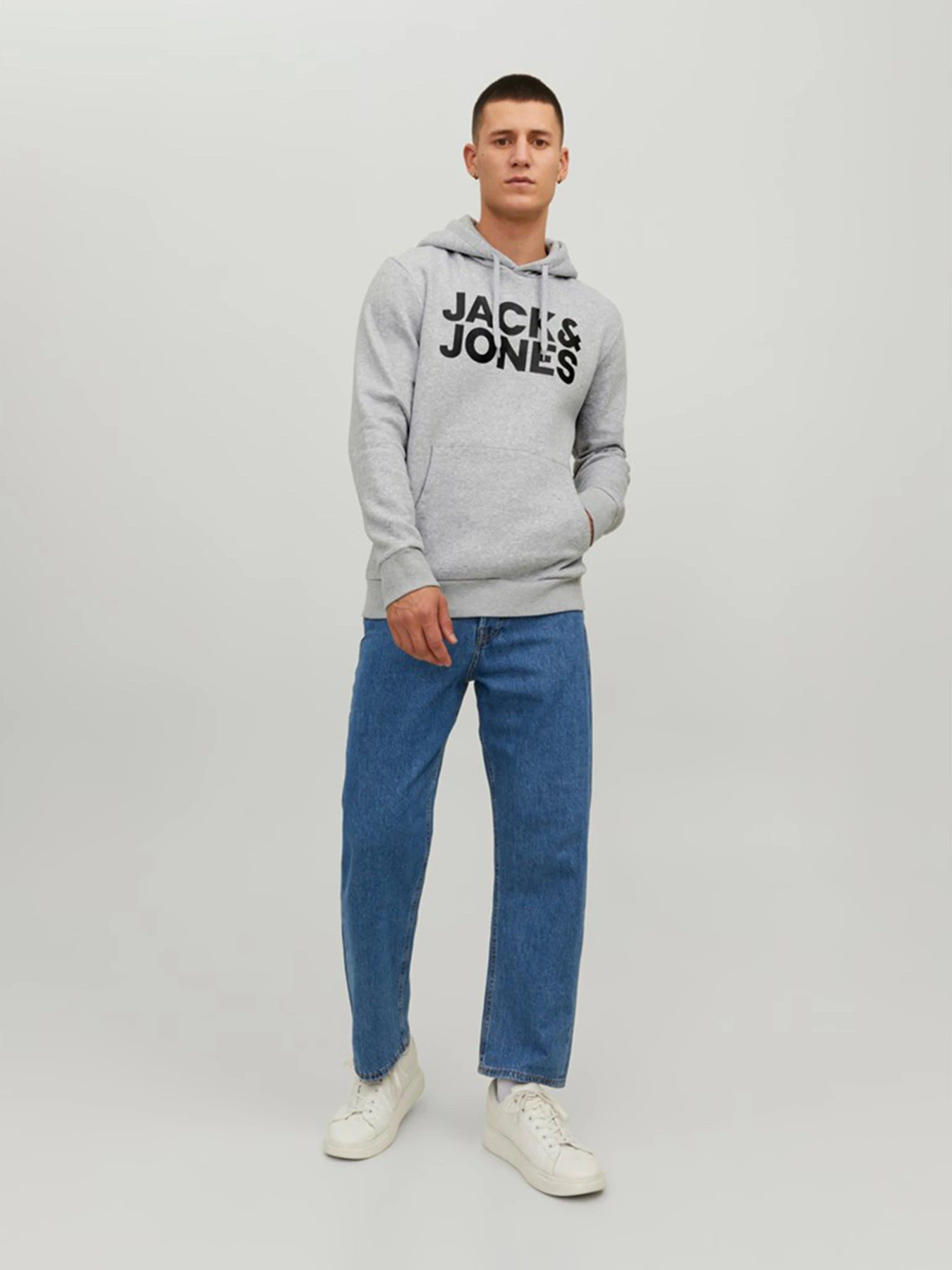 Худі та світшоти JACK & JONES модель 12152840_Light Grey Melange Фото
