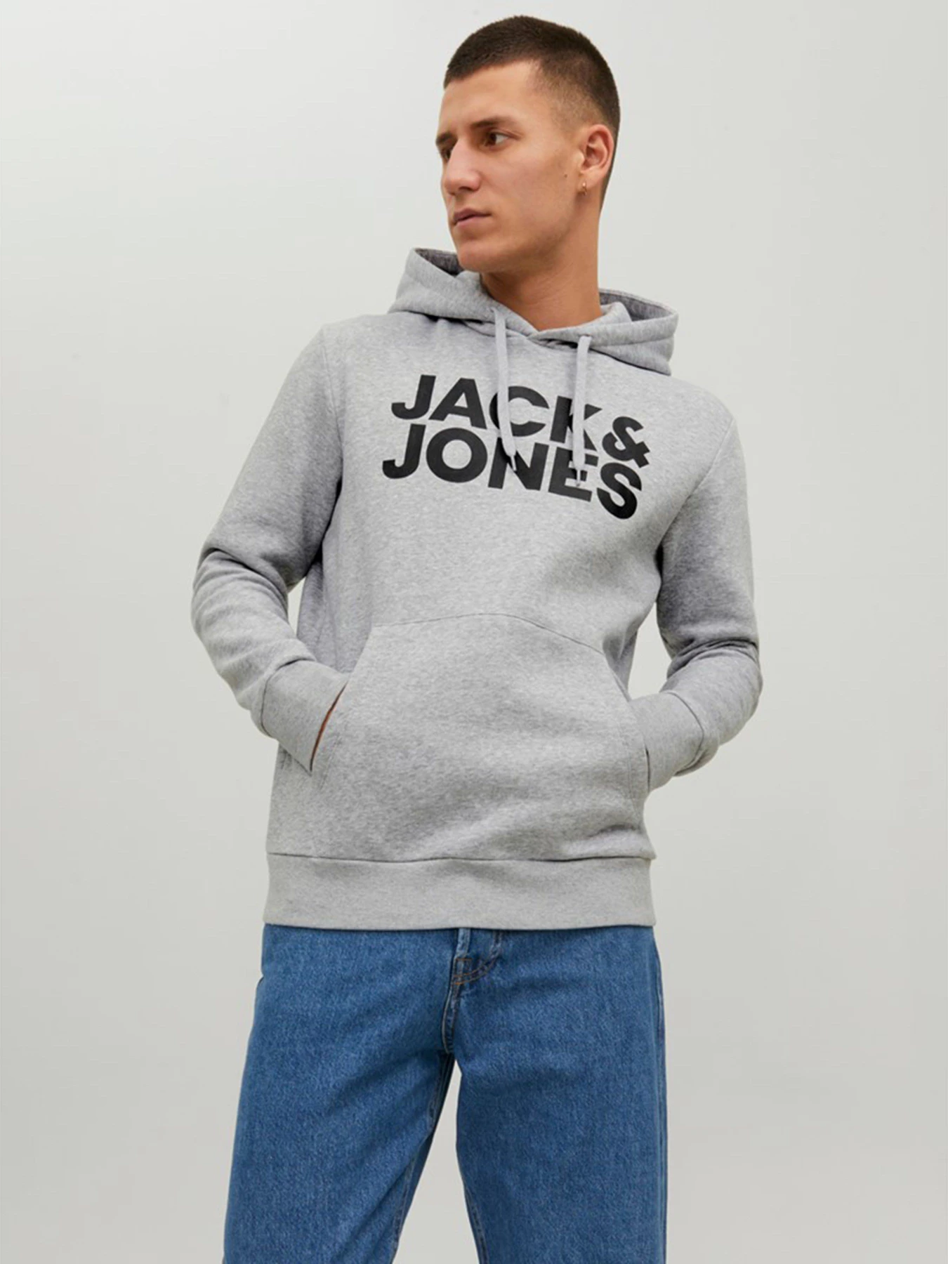 Худі та світшоти JACK & JONES модель 12152840_Light Grey Melange Фото
