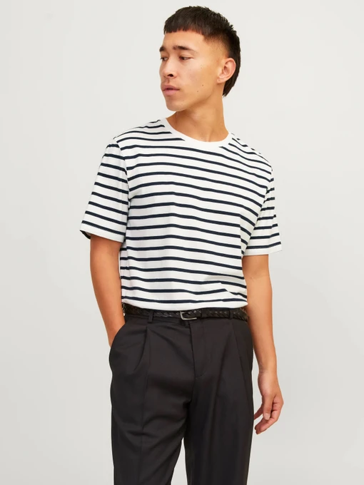 Футболки и поло JACK & JONES модель 12156101_Cloud Dancer Navy Blazer Фото