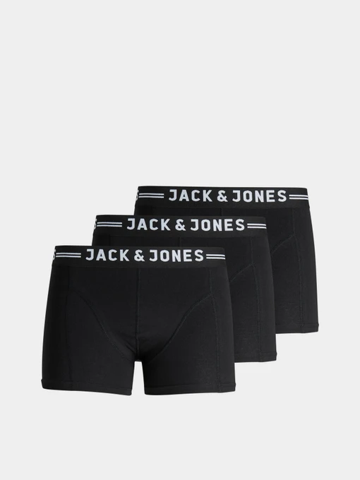 Нижнее белье JACK & JONES SENSE TRUNKS модель 12081832_Black Black waistband Фото
