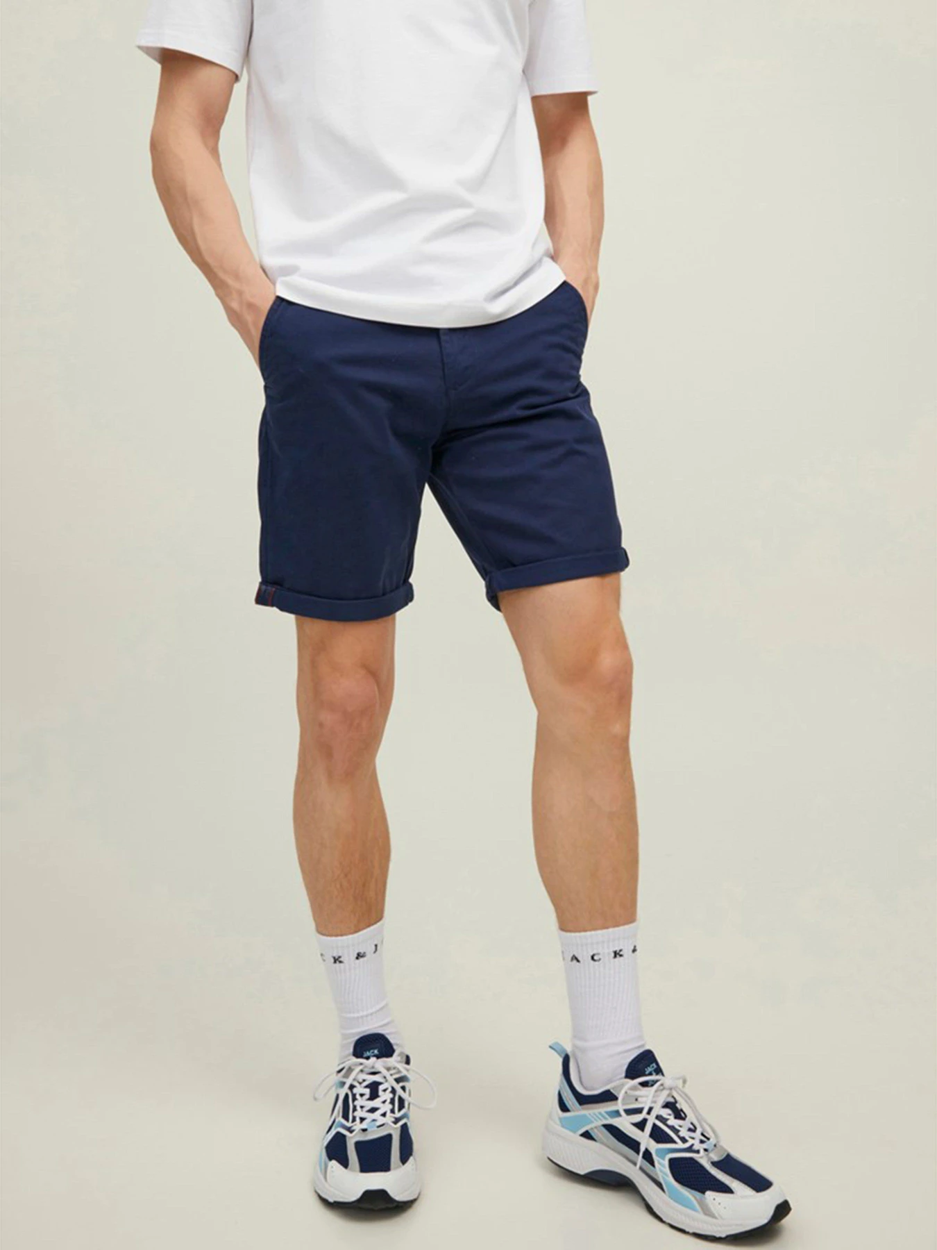 Шорты JACK & JONES BOWIE SHORTS модель 12165604_Navy Blazer Шорты JACK & JONES BOWIE SHORTS модель 12165604_Navy Blazer Фото